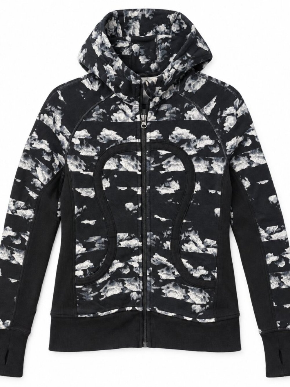 Lululemon Scuba Hoodie III Fleur Sombre Black White Floral - Picture 5 of 7
